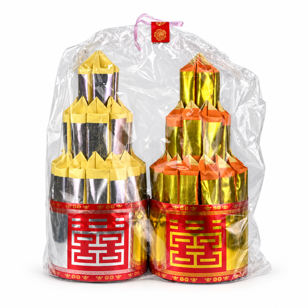 Gold and Silver Joss Paper Towers